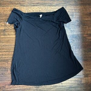 Pinkblush Black Off-the-Shoulder Maternity Top (Size Small)